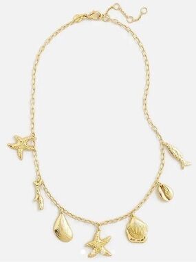 J. Crew Gold Seashell Charm Necklace